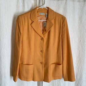 Ann Taylor Orange Sherbet Wool Blend Blazer Size 14